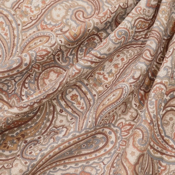 生地 T/Cツイルプリント ペイズリー柄 DR11730-1 | 手芸センター