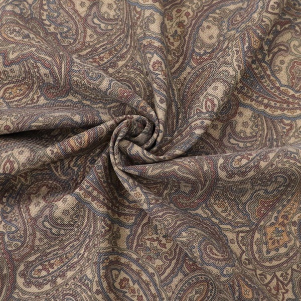 生地 T/Cツイルプリント ペイズリー柄 DR11730-1 | 手芸センター