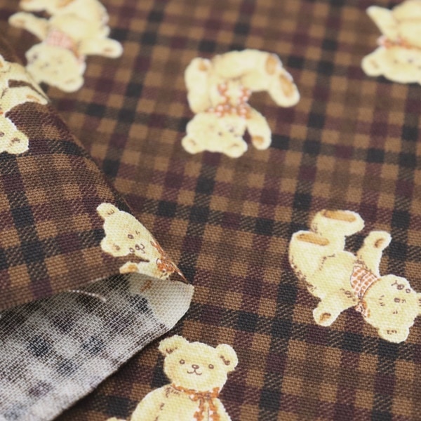 生地 オックスプリント テディベア柄 DR11610-1 | 手芸センター