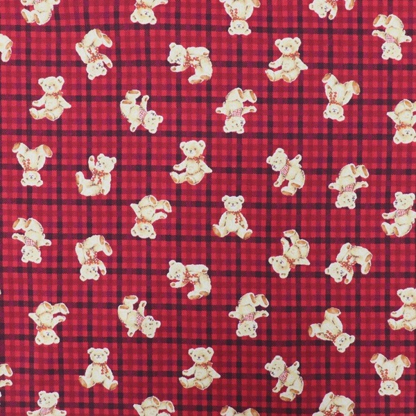 生地 オックスプリント テディベア柄 DR11610-1 | 手芸センター