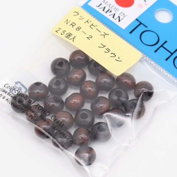 確認用ビーズ TOHO ウッドビーズ 8mm 25個入 NR8 | 手芸センタードリーム公式通販サイト