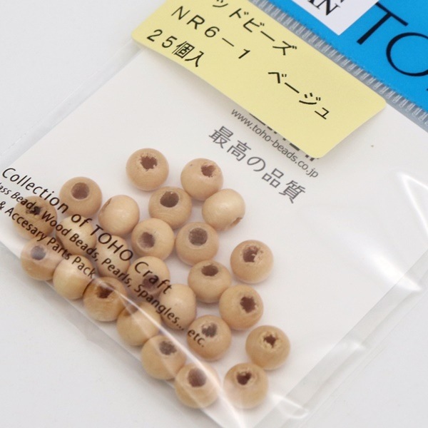 TOHO ウッドビーズ 6mm 25個入 NR6 | 手芸センタードリーム公式通販サイト