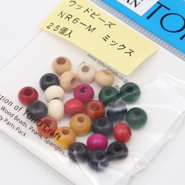TOHO ウッドビーズ 6mm 25個入 NR6 | 手芸センタードリーム公式通販サイト