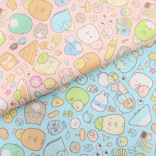 オーダー用生地サンプル オックスプリント 楽天市場】オックス生地 プリント無地 0125-34 サックスブルー