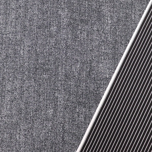 kazu様ご注文生地 生地 オックスリバープリント デニム調×ストライプ柄 99217-1 | 手芸