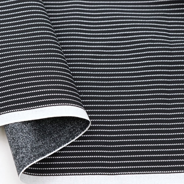 生地 オックスリバープリント デニム調×ストライプ柄 99217-1 | 手芸