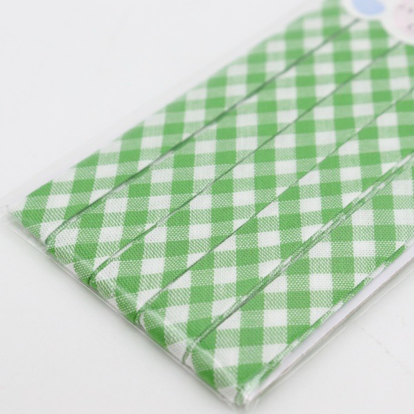 ふちどり バイアステープ チェック＆ストライプ ギンガム 巾10mm×2m巻