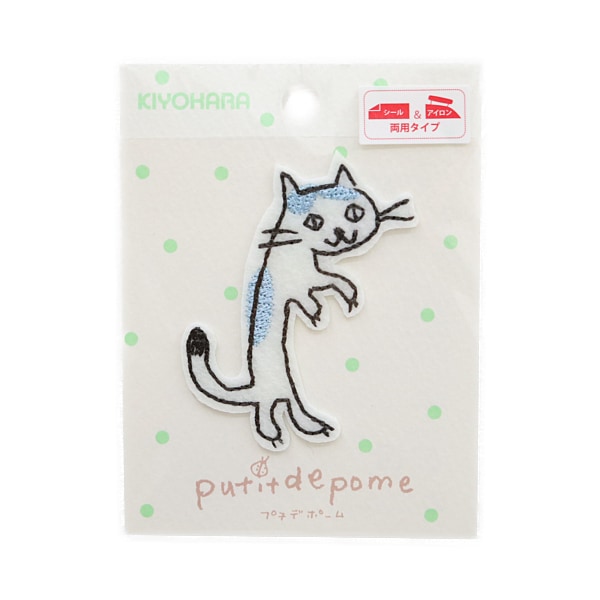 シール＆アイロン接着 アップリケワッペン ブチネコ PTM-519 | 手芸