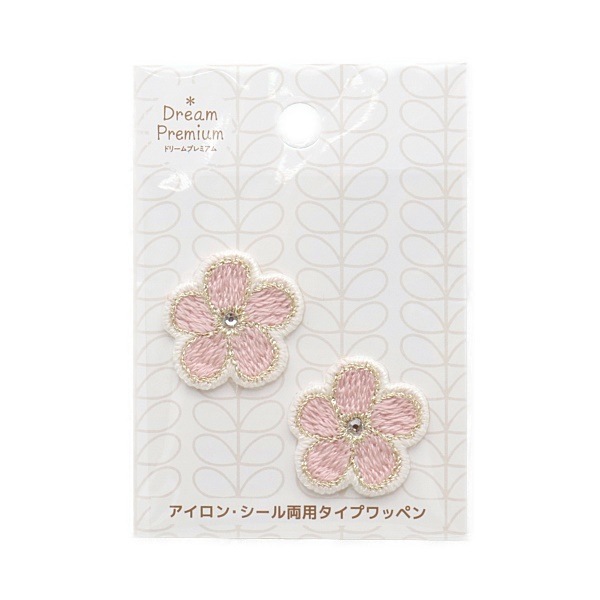 アイロン・シール両用タイプワッペン 花 2枚入 DR-33 | 手芸