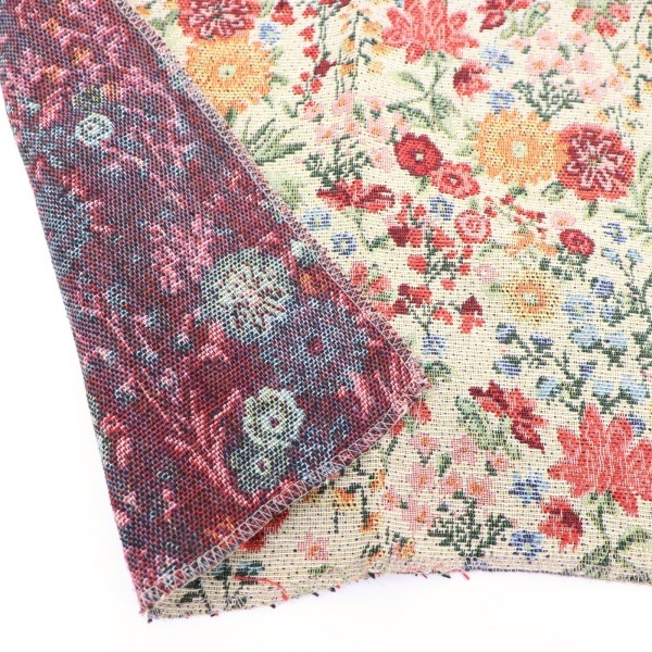 生地 ゴブラン フラワー柄 【W巾 1.5mカットクロス】 (2026企画) 5641