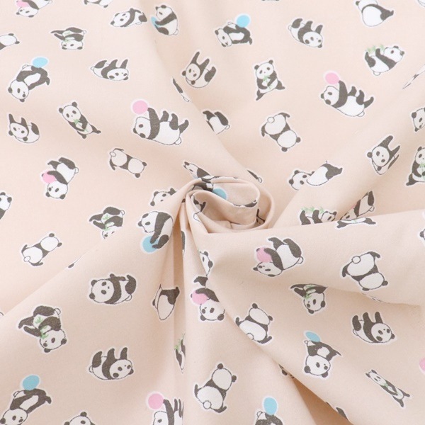 ぎっしりパンダ柄【オーダー生地見本】 こっちむいてPANDA ブロード 50cm単位 | 切売り 切り売り 生地 布 布地