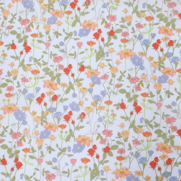 大特価処分】生地 日比谷花壇 花屋さんのお花柄 ローン Grayish
