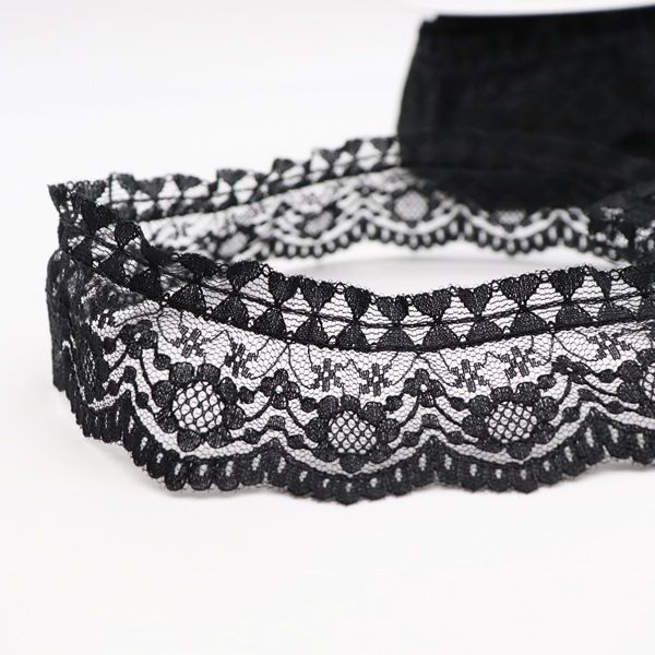 ラッセルタックレース 40mm幅 4988 黒（50cm単位） | 手芸センター