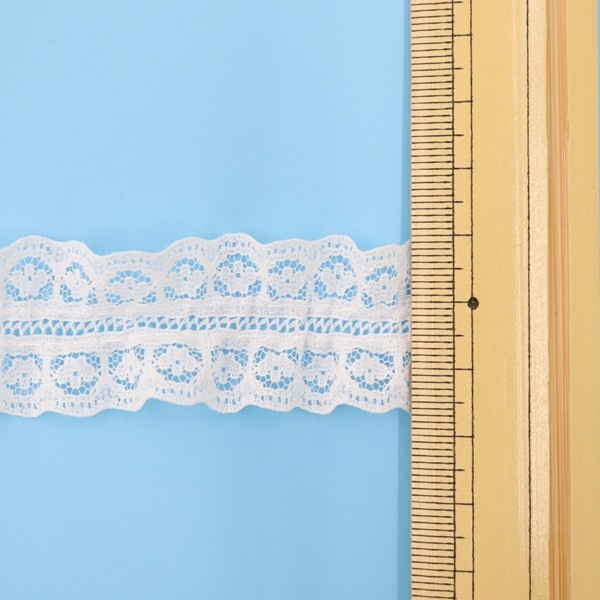 ラッセルタックレース 25mm幅 481-2 サラシホワイト （50cm単位