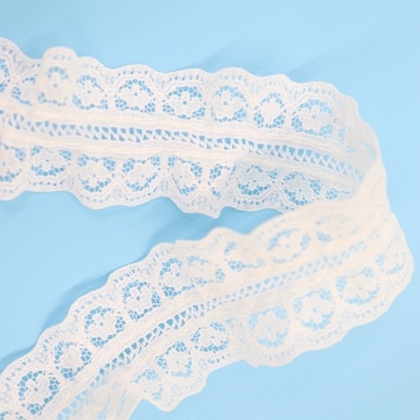 ラッセルタックレース 25mm幅 481-2 サラシホワイト （50cm単位