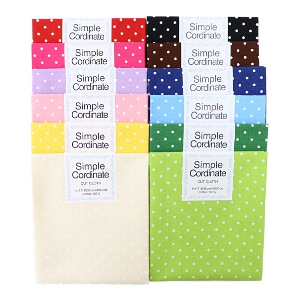 生地 シンプルコーディネイト プリント ドット柄 【30×50cm