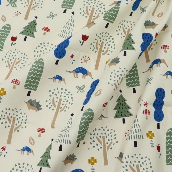 生地 HI! MY ZOO オックスプリント アニマル森の中柄【50cm