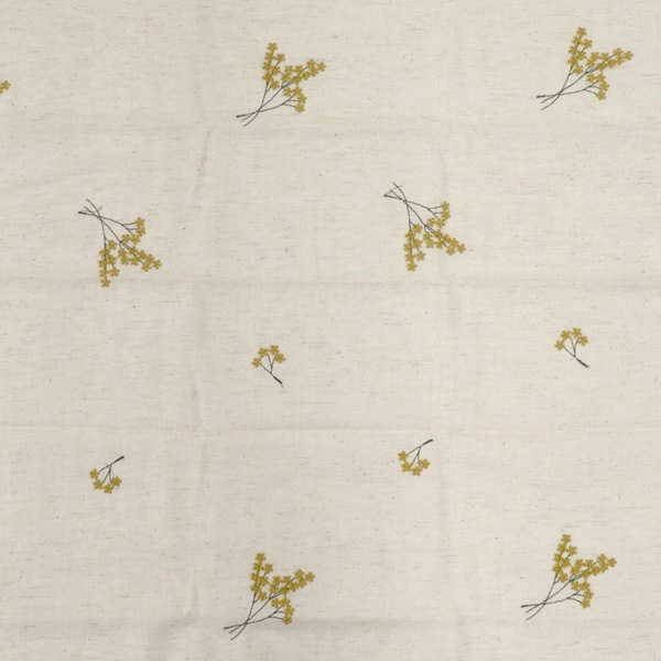 生地 インド綿麻刺繍 【1mカットクロス】 フラワー柄 150-1648