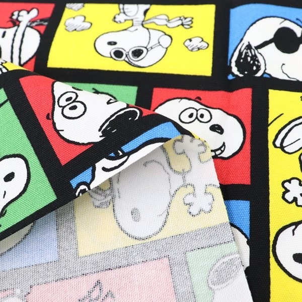 生地 DRMドリームオリジナル スヌーピー オックス フェイスコミック柄