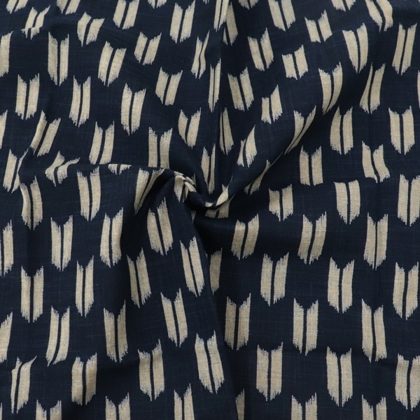 生地 和布 むら糸 プリント 矢絣 KR-7000 18A 【45×50cmカットクロス