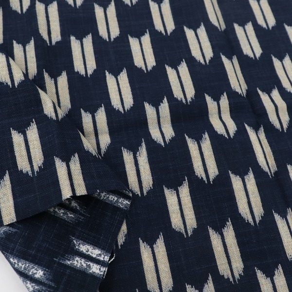 生地 和布 むら糸 プリント 矢絣 KR-7000 18A 【45×50cmカットクロス