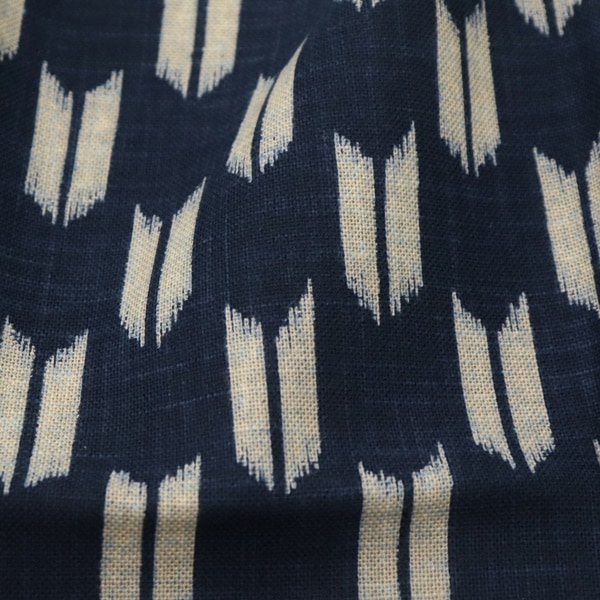 生地 和布 むら糸 プリント 矢絣 KR-7000 18A 【45×50cmカットクロス
