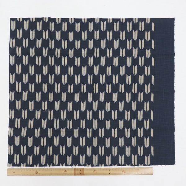 生地 和布 むら糸 プリント 矢絣 KR-7000 18A 【45×50cmカットクロス