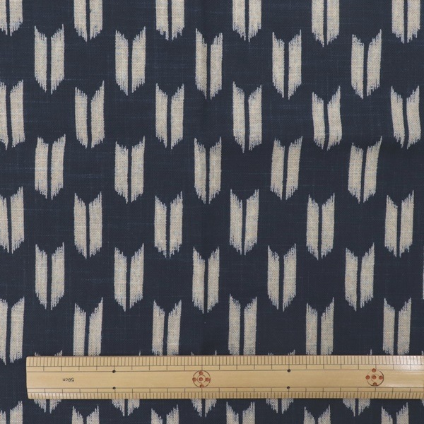生地 和布 むら糸 プリント 矢絣 KR-7000 18A 【45×50cmカットクロス