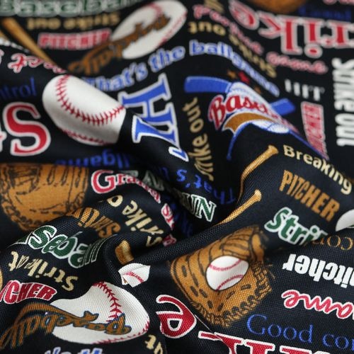 生地 オックスプリント ベースボール柄 | 手芸センタードリーム公式