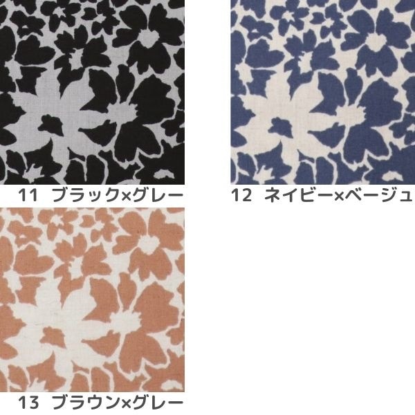処分価格】生地 綿麻キャンブリックプリント 花柄 253504-11～13