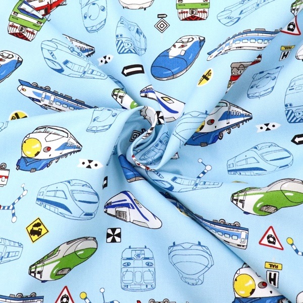 春夏用生地 生地 電車オックス 2025 入園入学 DR2409-3 | 手芸センター