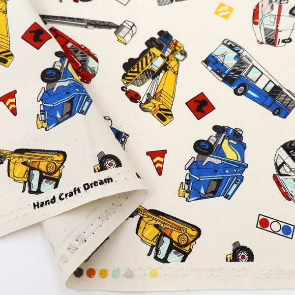 2025夏　生地見本 生地 生地 乗り物オックス 2025 入園入学 DR2409-4 | 手芸センター