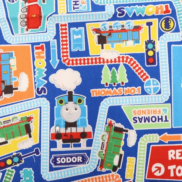 生地 きかんしゃ トーマス 線路柄 オックス【50cmカットクロス