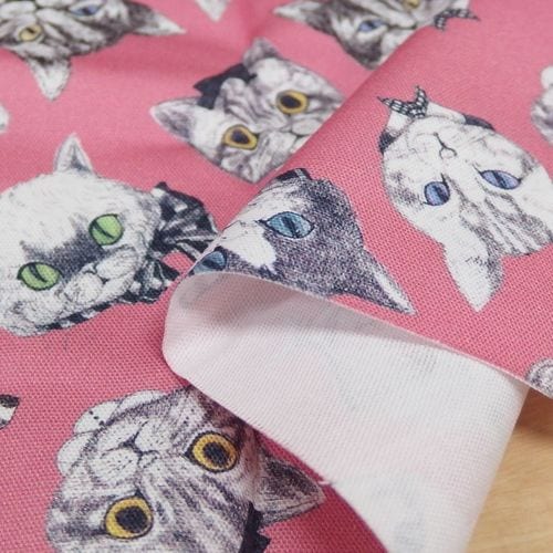 布バスケット お道具入れ 小物入れ ❣️新柄 ❣️おめかし猫ちゃん生地