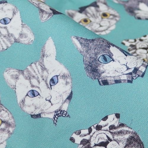生地 Ringoオックス【50cmカットクロス】ネコズ柄 | 手芸