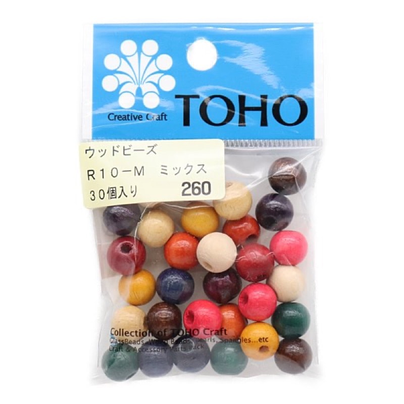 TOHO ウッドビーズ 10mm 30個入 R10（在庫限り） | 手芸センター