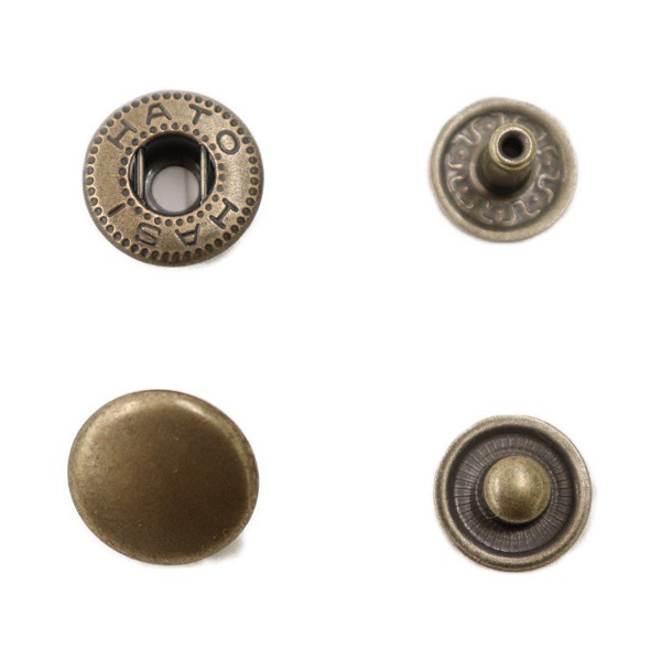 レザークラフト用ホック 大 直径13mm 10個入 アンティークゴールド