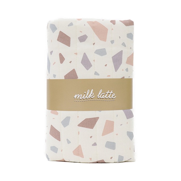 comugi✳︎ハンドメイド✳︎テラゾー柄　ニット生地　アイボリー 生地 ミルクラテ milk latte シーチング 【キルト】 テラゾー柄 【50cm