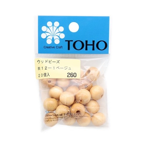 TOHO ウッドビーズ 12mm 20個入 R12（在庫限り） | 手芸センター