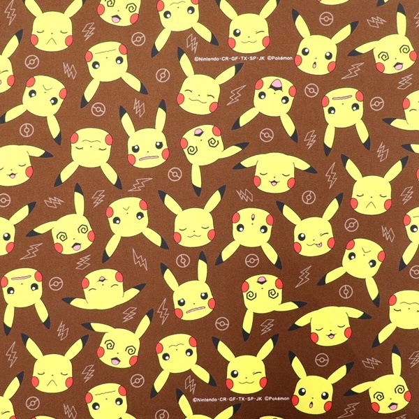 生地 ポケモン オックス ピカチュウフェイス柄 G-6126 | 手芸センター