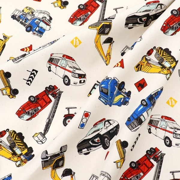 生地 乗り物オックス 2025 入園入学 【50cmカットクロス】 DR2409C-4