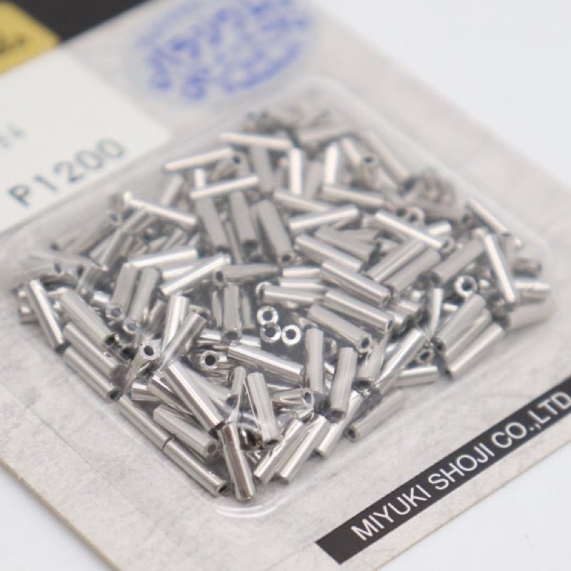 MIYUKI プレシャスビーズ #194 竹 1.7X6mm 2分 パラジュームメッキ 7g