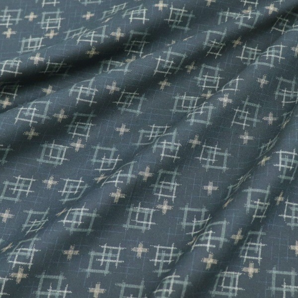 生地 シーチング絣風和柄 井桁柄 88229 1-4 | 手芸センター