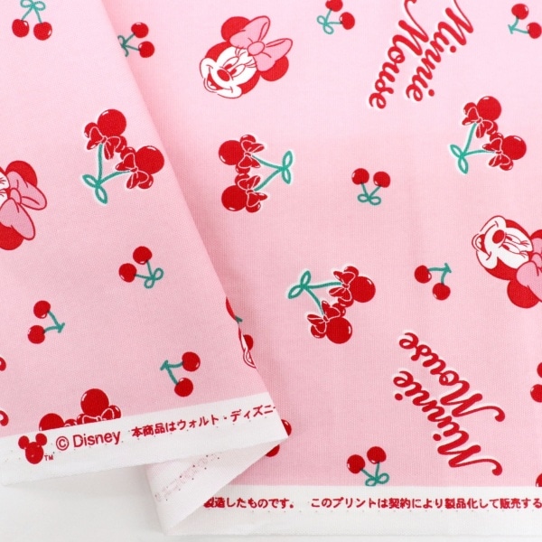 生地 2026 ディズニー BTS ミニーマウス チェリー柄 オックス GR-1152