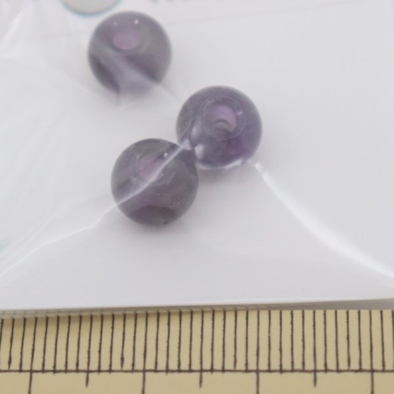 ビーズ 天然石 8mm 大穴 3個入 HC0803 アメジスト | 手芸