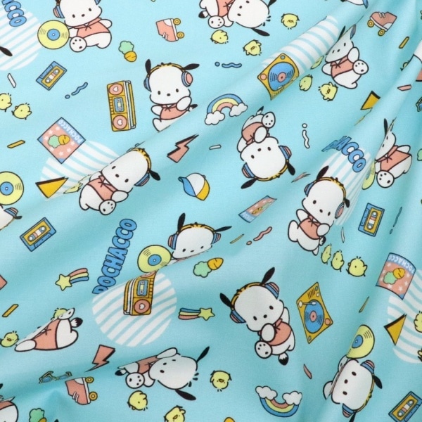 生地 ポチャッコ ストリート柄 オックス ミント G-8980D-1A