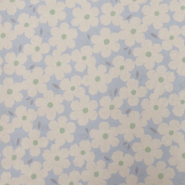 生地 綿麻キャンバスプリント フラワー柄 DC4740-2 | 手芸センター