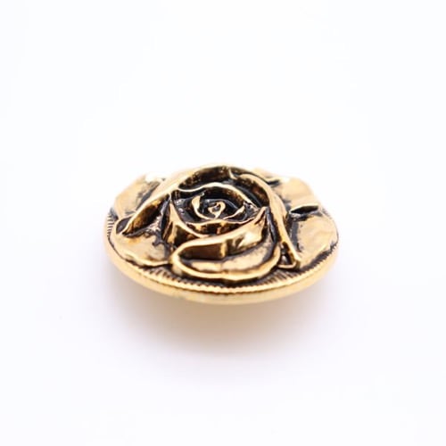 ボタン ローズモチーフ ブラックゴールド 30mm 1個入 | 手芸センター  
