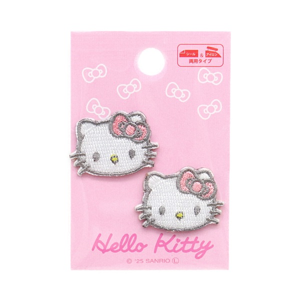 ハローキティ ミニワッペン シール＆アイロン両用タイプ KT ピンク 2枚