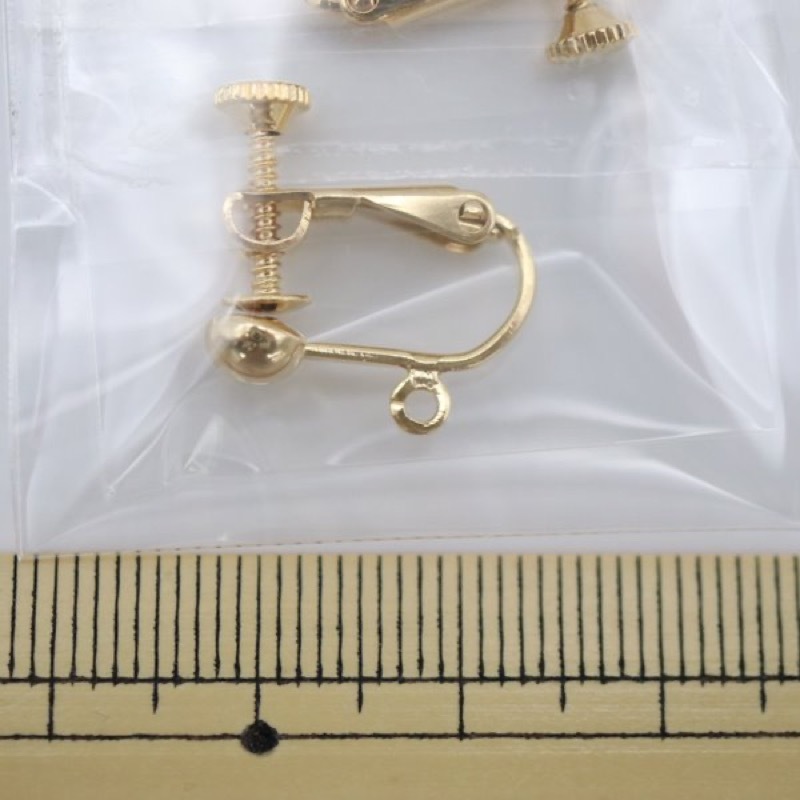 バネ式 カン付イヤリング用パーツ ゴールド色 1組入 DSP-031 | 手芸